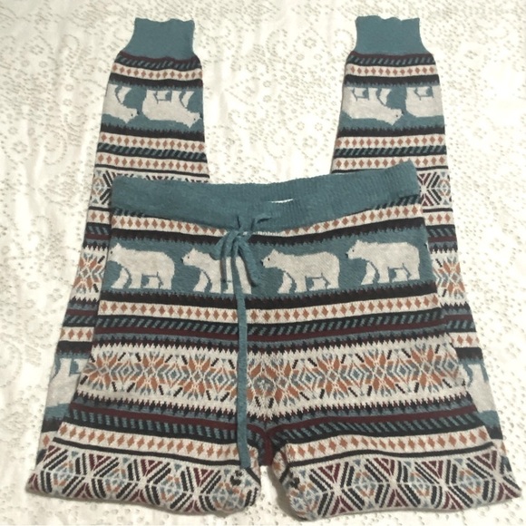 American Eagle polar bear sweater leggings size L - Picture 3 of 10